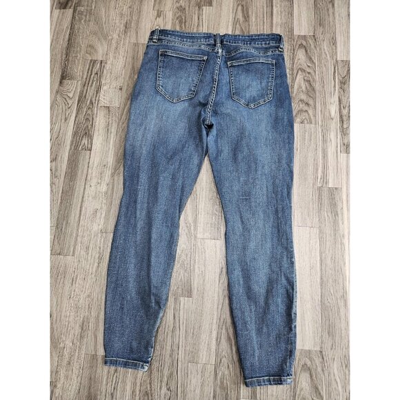 Pistola Jeans Womens 33 Medium Wash Distressed Ankle Zip Hem Stretch Pants - Picture 2 of 13